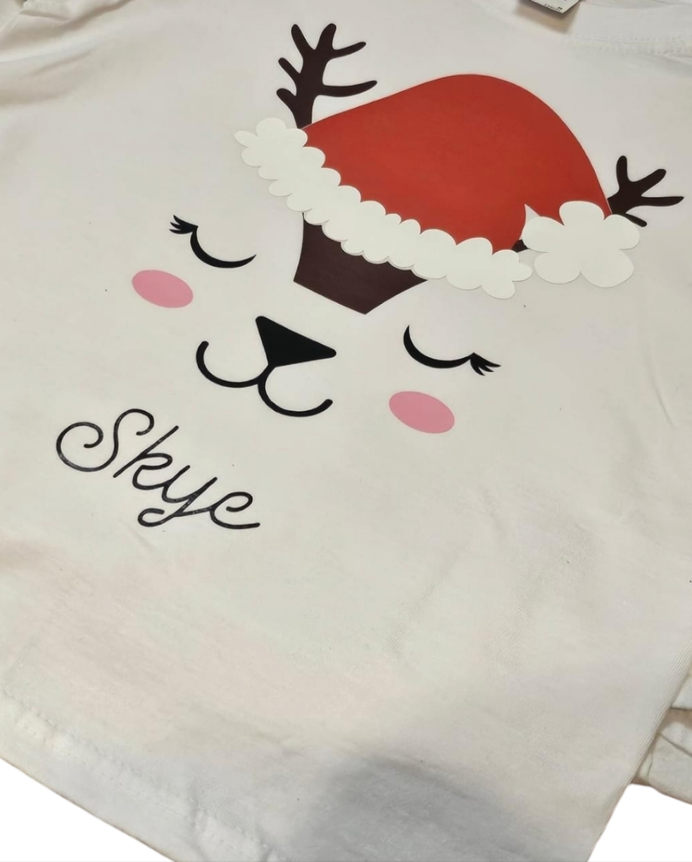 Cute Reindeer Top | Personalised Christmas Top