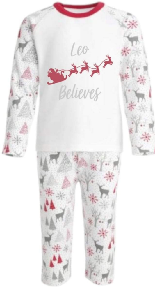 Personalised Santa Sleigh pyjamas