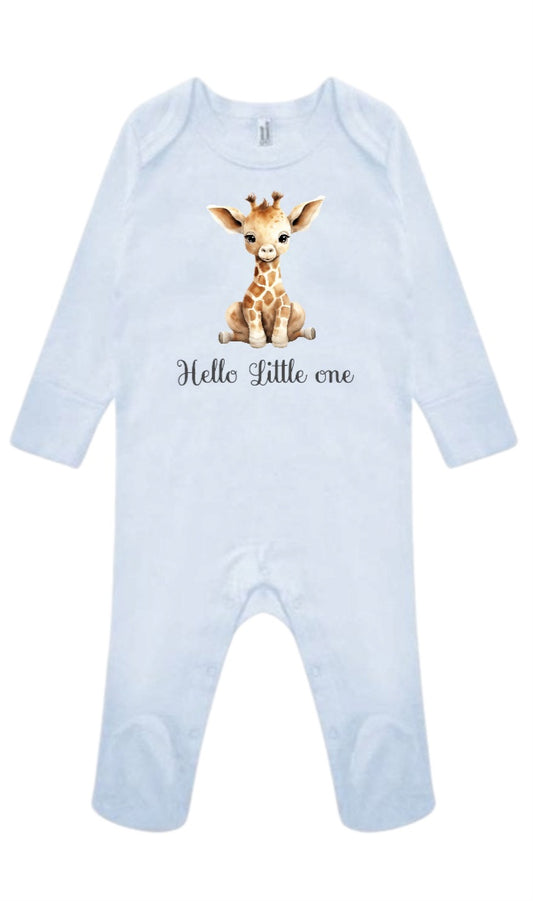 Hello Little One|Newborn Babygrow|Animal Print