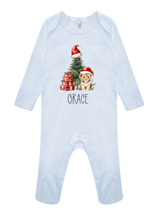 Christmas Babygrow|Personalised|Safari Animal