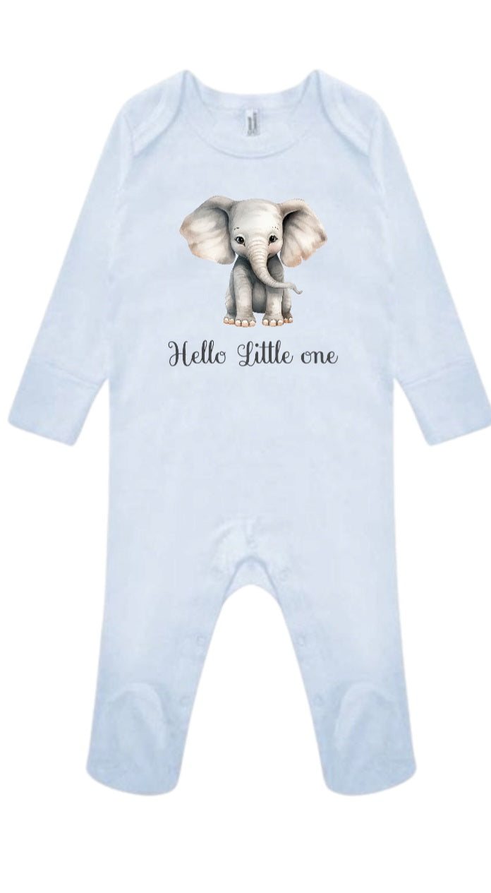 Hello Little One|Newborn Babygrow|Animal Print