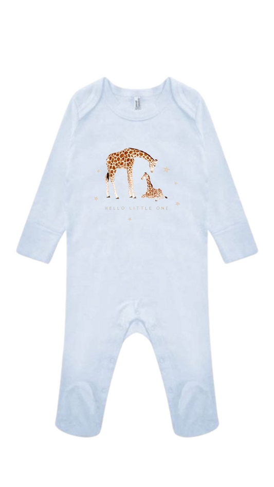 Hello Little One|Newborn Babygrow|Animal Print