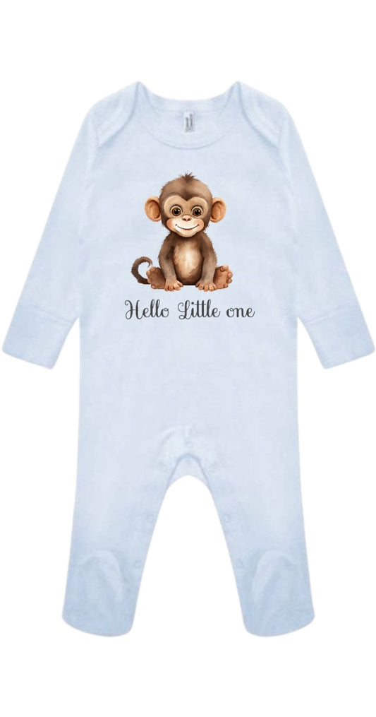 Hello Little One|Newborn Babygrow|Animal Print