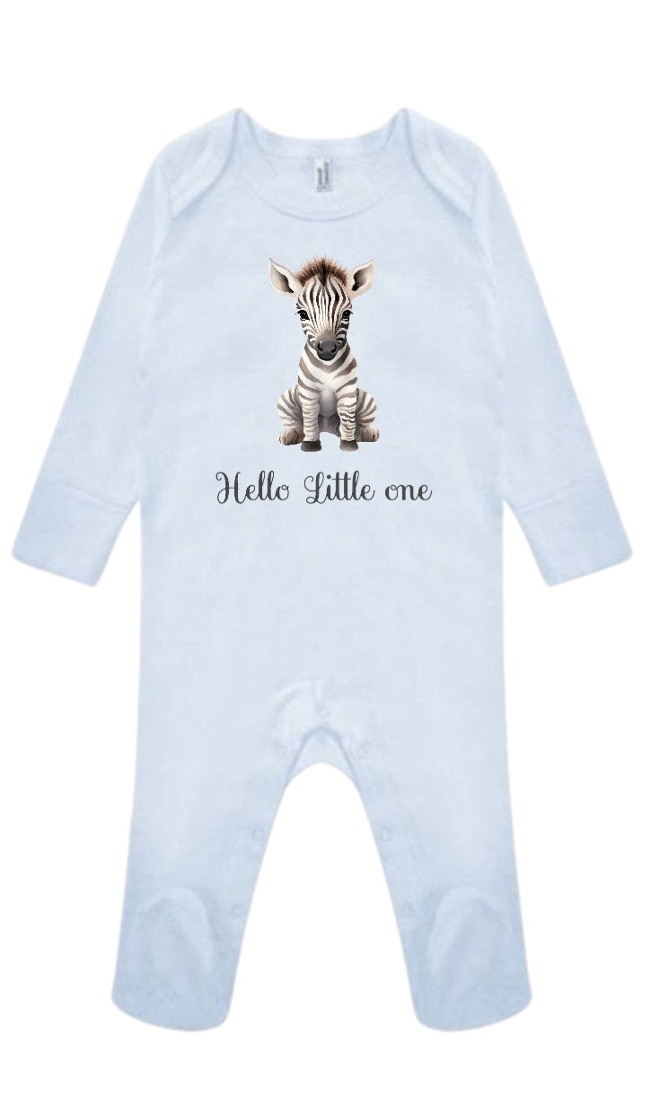 Hello Little One|Newborn Babygrow|Animal Print