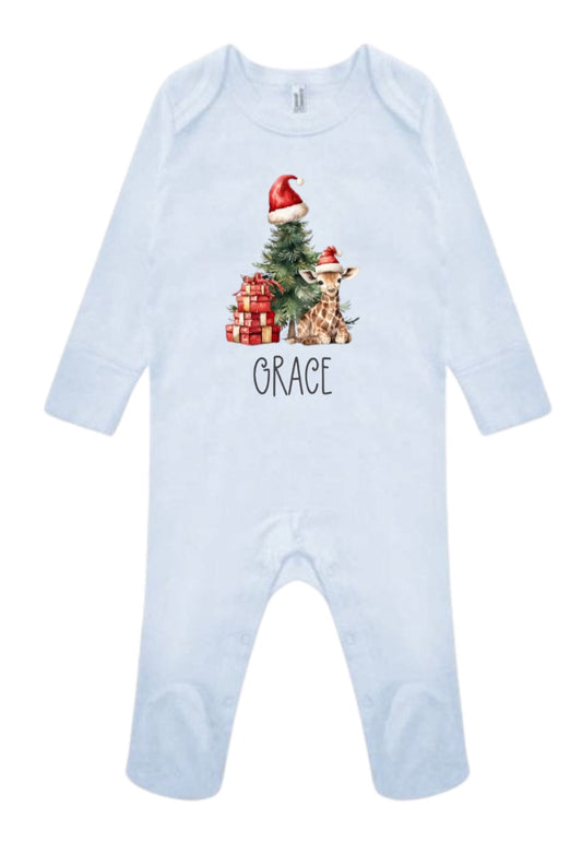 Christmas Babygrow|Personalised|Safari Animal